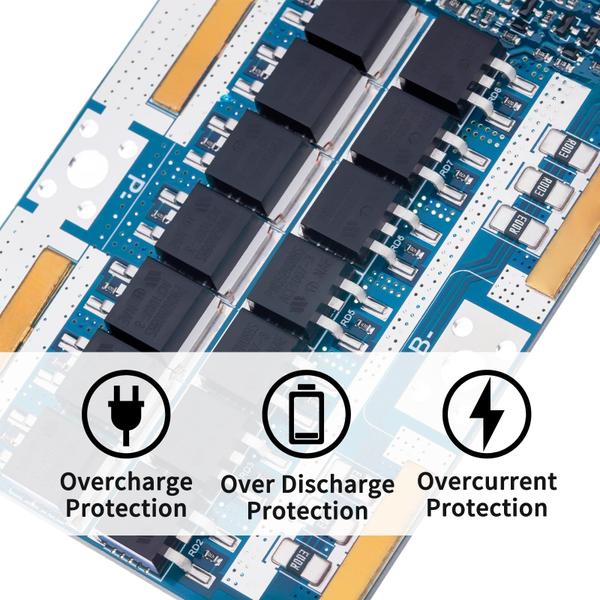 Imagem de Sistema de gerenciamento de bateria Bisida 15S BMS 48V 20A Lifepo4