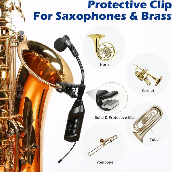 Imagem de Sistema de microfone de saxofone sem fio SGPRO Clip-On com EQ