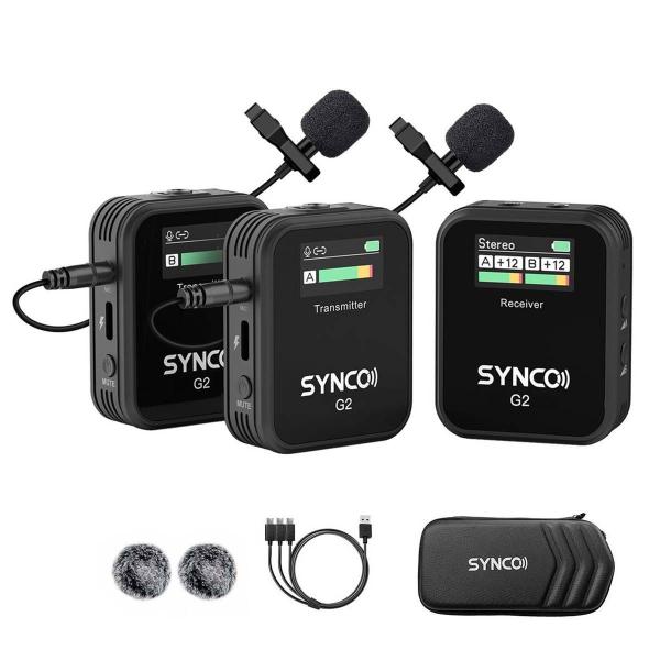 Imagem de Sistema De Microfone Duplo Sem Fio Synco G2a2 Para Câmeras E Smartphone (2,4 Ghz)