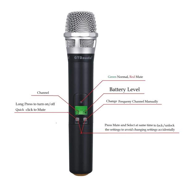 Imagem de Sistema de microfone portátil sem fio GTD Audio G-733 UHF