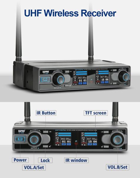 Imagem de Sistema de microfone sem fio SGPRO D-332BB com 2 Bodypacks