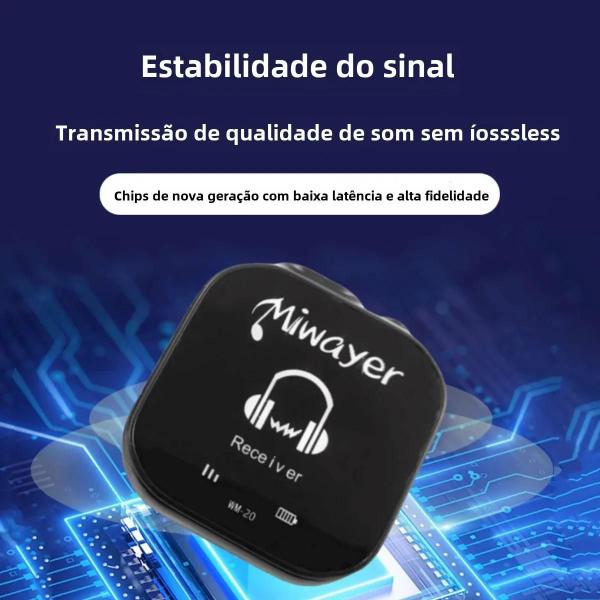 Imagem de Sistema De Monitor Intra-auricular Sem Fio 5.8G Miwayer IEM Com Transmissor E Receptor