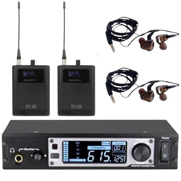 Imagem de Sistema de Monitoramento Duplo In Ear UHF Dylan DSM-600 Super Stereo