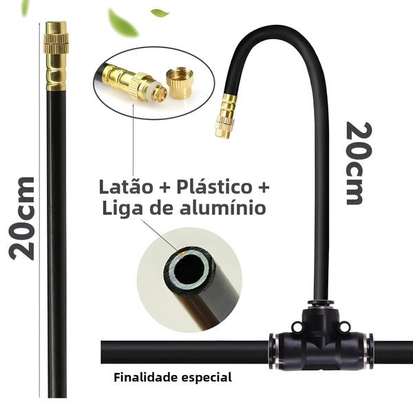 Imagem de Sistema De Resfriamento De Nebulização De Jardim Ajustável 5-30m 1/4" 4/6mm 360  graus   Kit De Rega