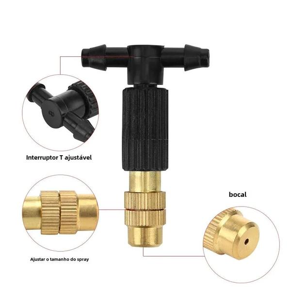 Imagem de Sistema de Resfriamento por Nebulização para Jardim - Ajustável com Atomizador de Latão 1/4" (50-1 peças)