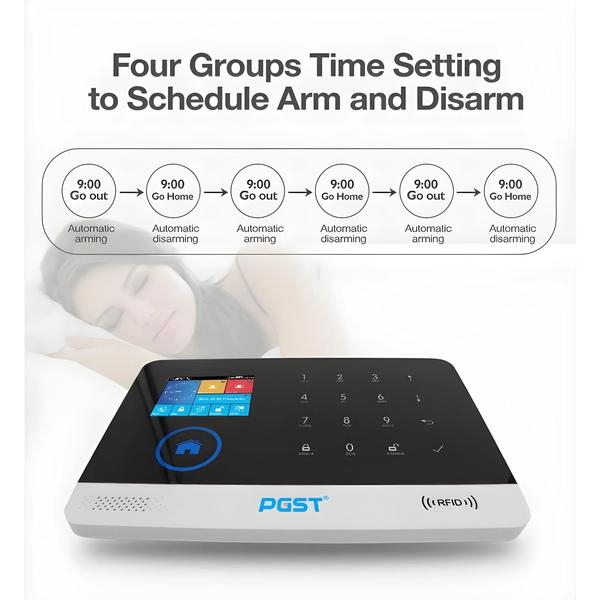 Imagem de Sistema de Segurança Doméstica com Tela de 2,4 Polegadas - 4G, 2G, Wi-Fi e Controle RFID