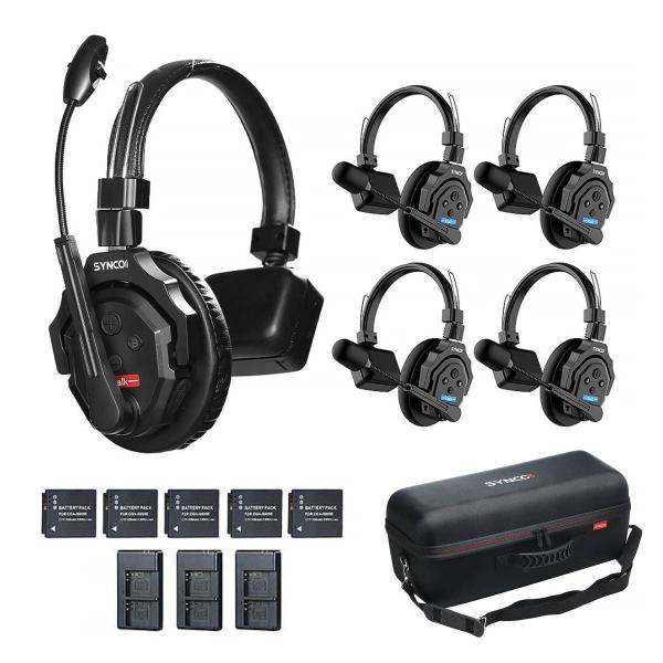 Imagem de Sistema Intercomunicação 5 Fone Headset Synco Xtalk X5 + Bolsa