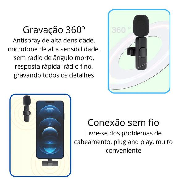 Imagem de Sistema Microfone Lapela Duplo Usb-c 360 Smartphone Android