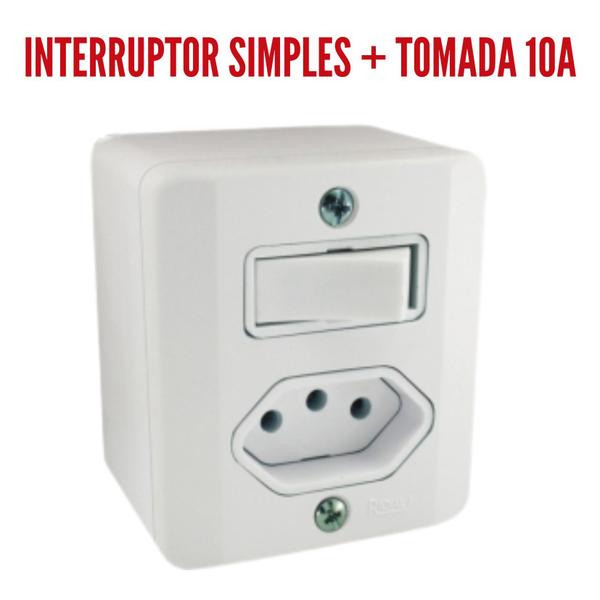 Imagem de Sistema X Tomada e Interruptores 10A/20A Sobrepor Externa Radial