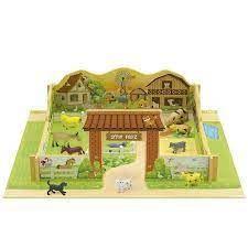 Imagem de Sitio feliz playset em madeira com 10 animais junges