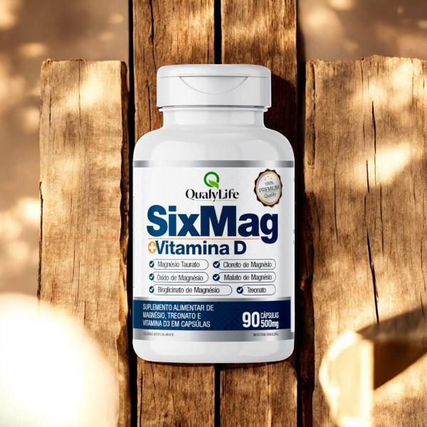 Imagem de Sixmag Magnésio E Vitamina D3 2 X 90 Cápsulas Qualylife