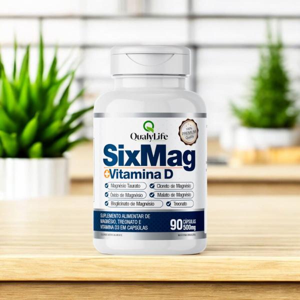 Imagem de Sixmag Magnésio E Vitamina D3 2 X 90 Cápsulas Qualylife