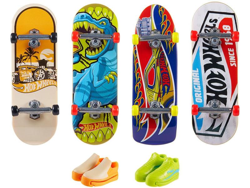 Imagem de Skate de Dedo Mattel Hot Wheels Tricked Out Pack - 4 Unidades com Acessórios