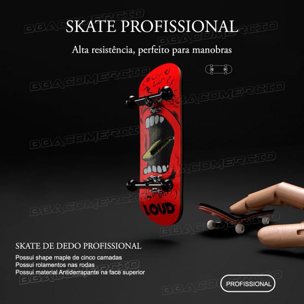 Imagem de Skate Dedo Profissional Com Rolamento Fingerboard Original