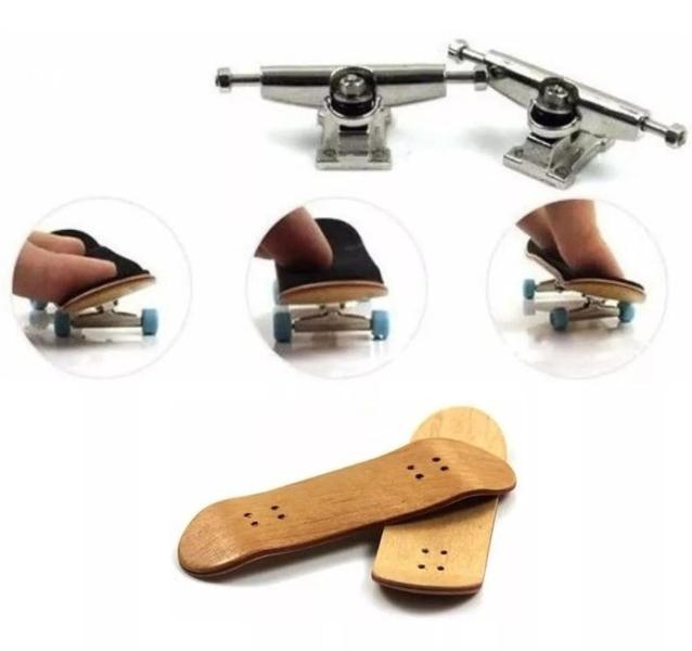 Imagem de Skate Dedo  Profissional De Madeira Com Rolamento Fingerboard - Smac