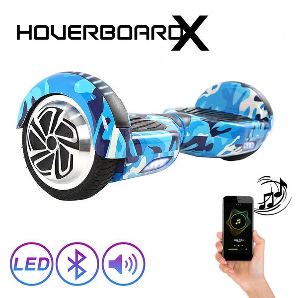 Imagem de Skate Elétrico 6,5 Azul Militar HoverboardX Bluetooth e Bols