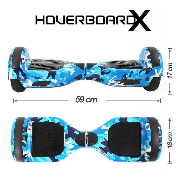 Imagem de Skate Elétrico 6,5 Azul Militar HoverboardX Bluetooth e Bolsa