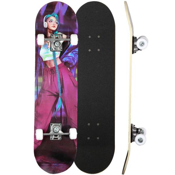 Imagem de Skate Feminino para Menina - Kit Proteção Infantil Completo