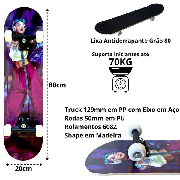 Imagem de Skate feminino semi profissional infantil dance girl tik tok para menina