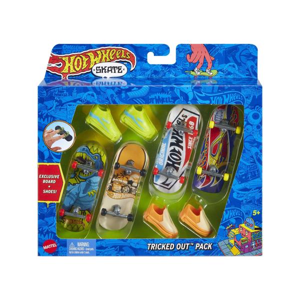 Imagem de Skate Fingerboards Hot Wheels Skate 4 com 2 pares de sapatos