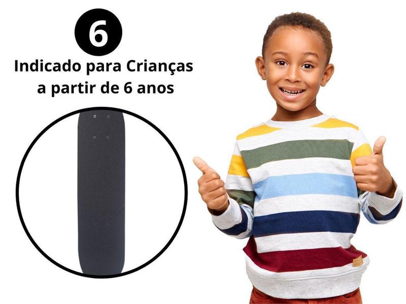 Imagem de Skate Infantil 24 Polegadas Com Kit De Proteção Capacete - IMPORTWAY