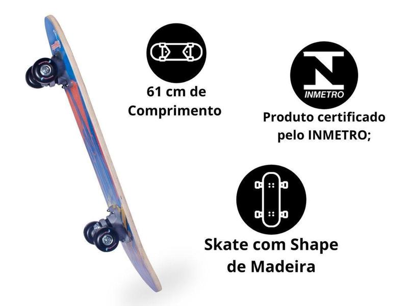 Imagem de Skate Infantil 24 Polegadas Com Kit De Proteção Capacete - IMPORTWAY