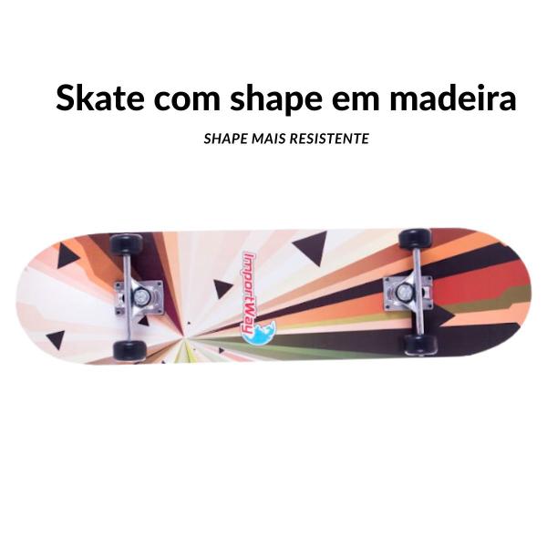 Imagem de Skate Infantil 31 Iniciante Montado Completo com Kit de Proteção Importway Bw-014k Estampado