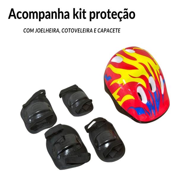 Imagem de Skate Infantil 31 Iniciante Montado Completo com Kit de Proteção Importway Bw-014kc City