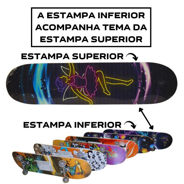 Imagem de Skate Infantil Com Kit Acessórios de Proteção Joelheira Cotoveleira Capacete Criança