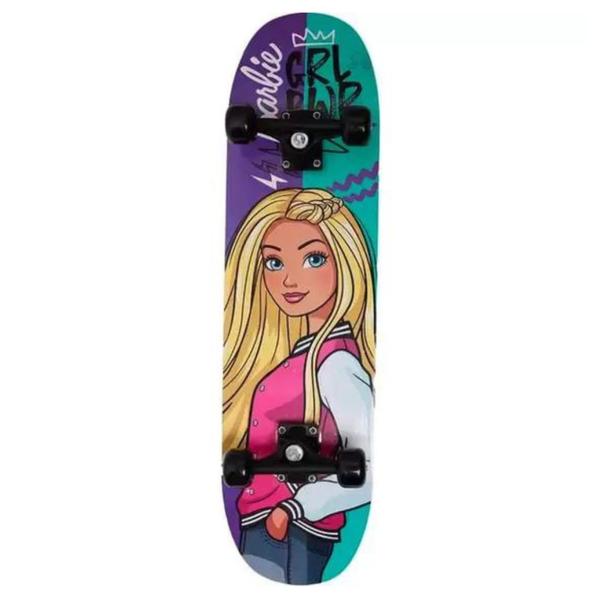 Imagem de Skate Infantil Da Barbie Com Kit Proteção 7619-1 - Fun