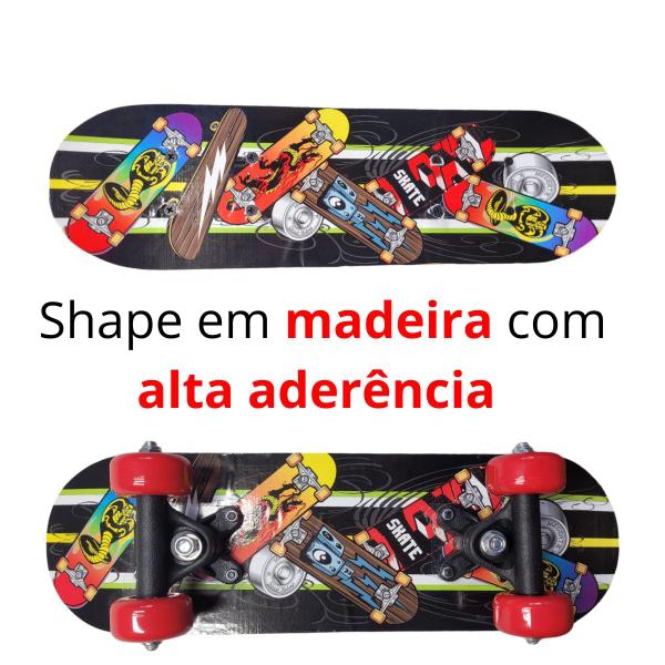 Imagem de Skate Infantil Estampado Montado Completo Suporta 30Kg 18276