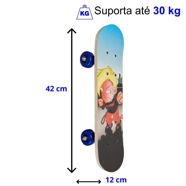 Imagem de Skate Infantil Estampado Montado Completo Suporta 30Kg 18276