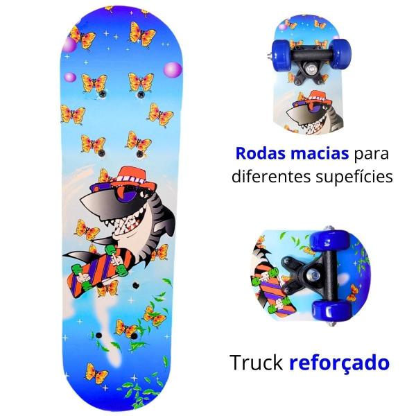 Imagem de Skate Infantil Estampado Montado Completo Suporta 30Kg 18276