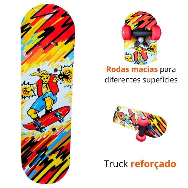 Imagem de Skate Infantil Estampado Montado Completo Suporta 30Kg 18276