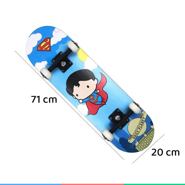 Imagem de Skate Infantil Liga da Justiça Chibi Para Criança de 6 Anos Até 60Kg Bel Fix