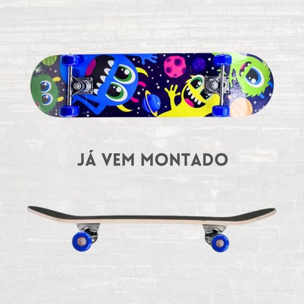 Imagem de Skate Infantil Montado Com Lixa 7 Lâminas Brinquedo Radical