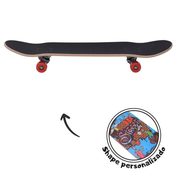 Imagem de Skate Infantil Radical com Kit de Proteção Capacete Até 90 Kilos