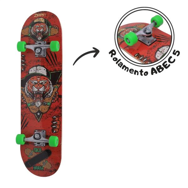 Imagem de Skate Infantil Radical com Kit de Proteção Capacete Até 90 Kilos