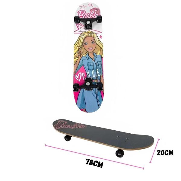 Imagem de Skate Infantil Shape Da Barbie Sortido E Capa Protetora Fun