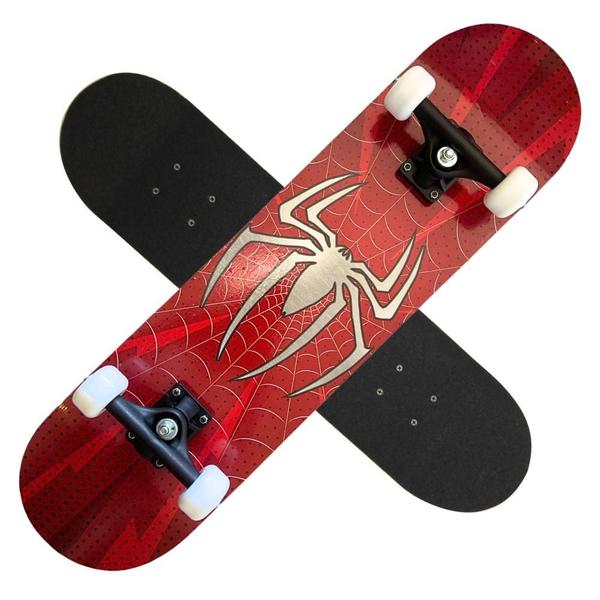 Imagem de Skate iniciante completo esqueite desenho skat spider aranha