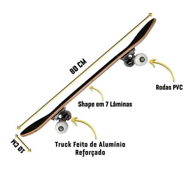 Imagem de Skate Kelvin Hoefler Semi Pro Azul Amarelo Rolamento Abec 5 Unitoys