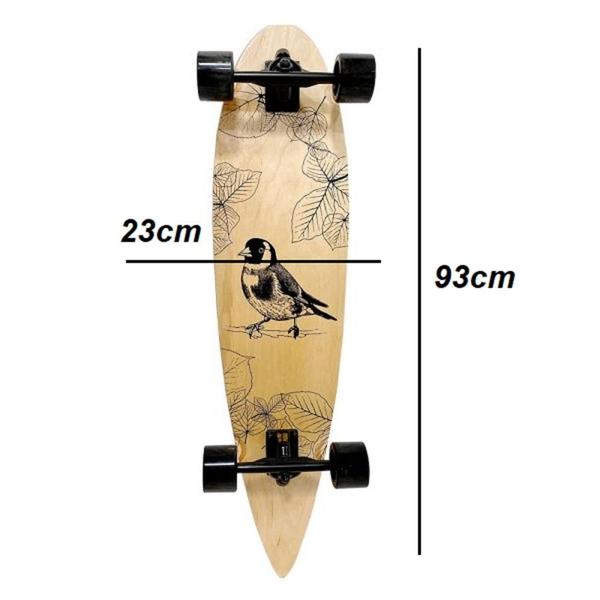 Imagem de Skate longboard estilo radical  estrutura em madeira, suporte para até 80kg