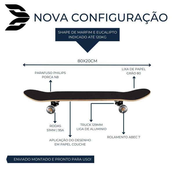 Imagem de Skate Montado Cisco 8.0 - Truck 129Mm / Rodas 51Mm E Abec 7