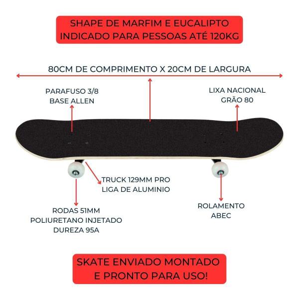 Imagem de Skate Montado Completo Profissional 8.0 Varios Modelos Anime