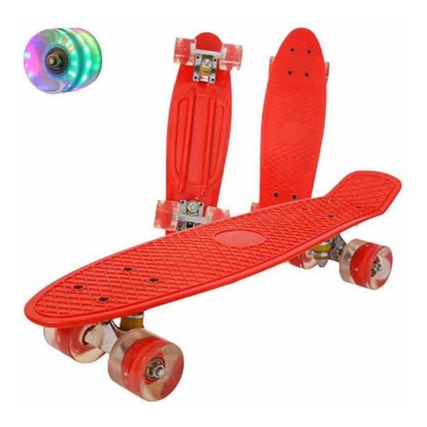 Imagem de Skate Penny Beautiful com rodas de LED para crianças vermelhas