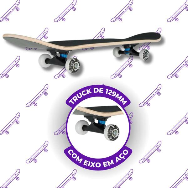 Imagem de Skateboard semi profissional + kit protetor com abs completo