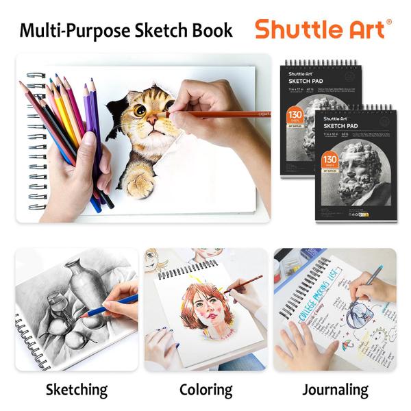 Imagem de Sketch Pad Shuttle Art 23x30cm, 260 folhas, 100 g/m², pacote com 2