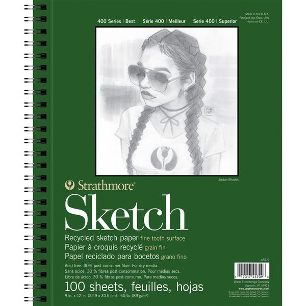 Imagem de Sketch Pad Strathmore 400 Series: papel reciclado 9x12in 100S