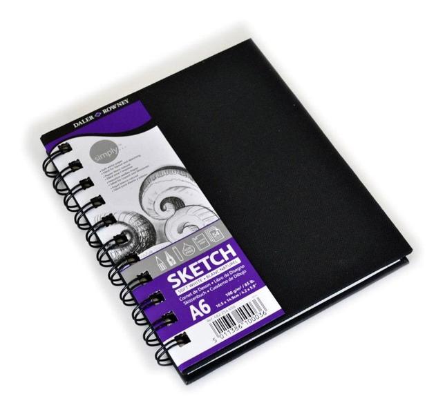 Imagem de Sketchbook com Espiral Daler Rowney Simply A6 100g 54 Folhas