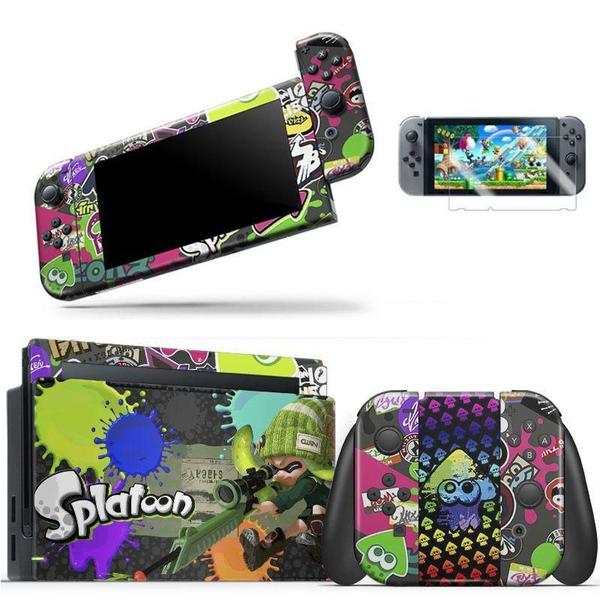 Imagem de Skin Adesivo Protetor Para Nintendo Switch + Película Splatoon Nintendo B2